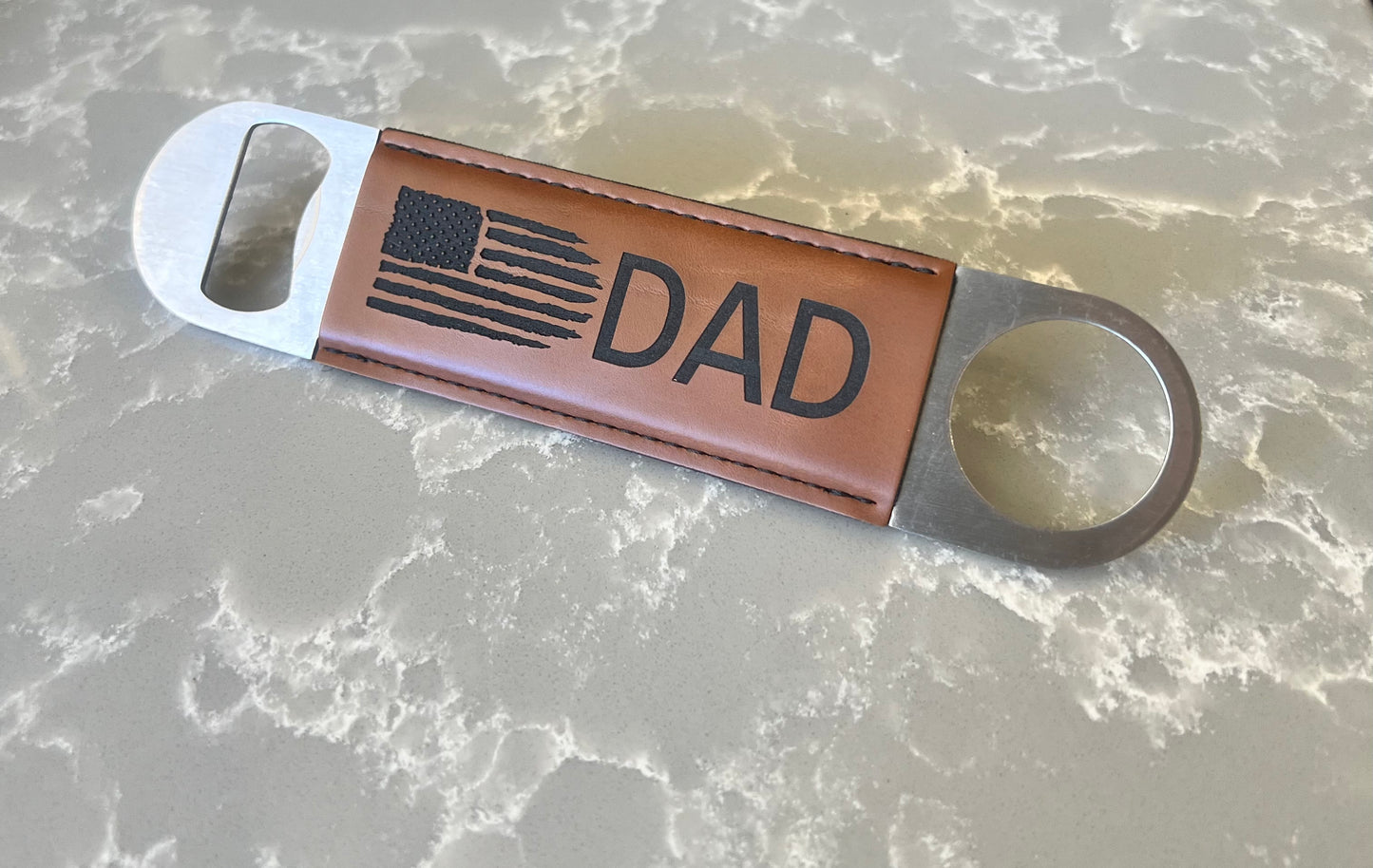 Leatherette Bottle Opener - Rawhide