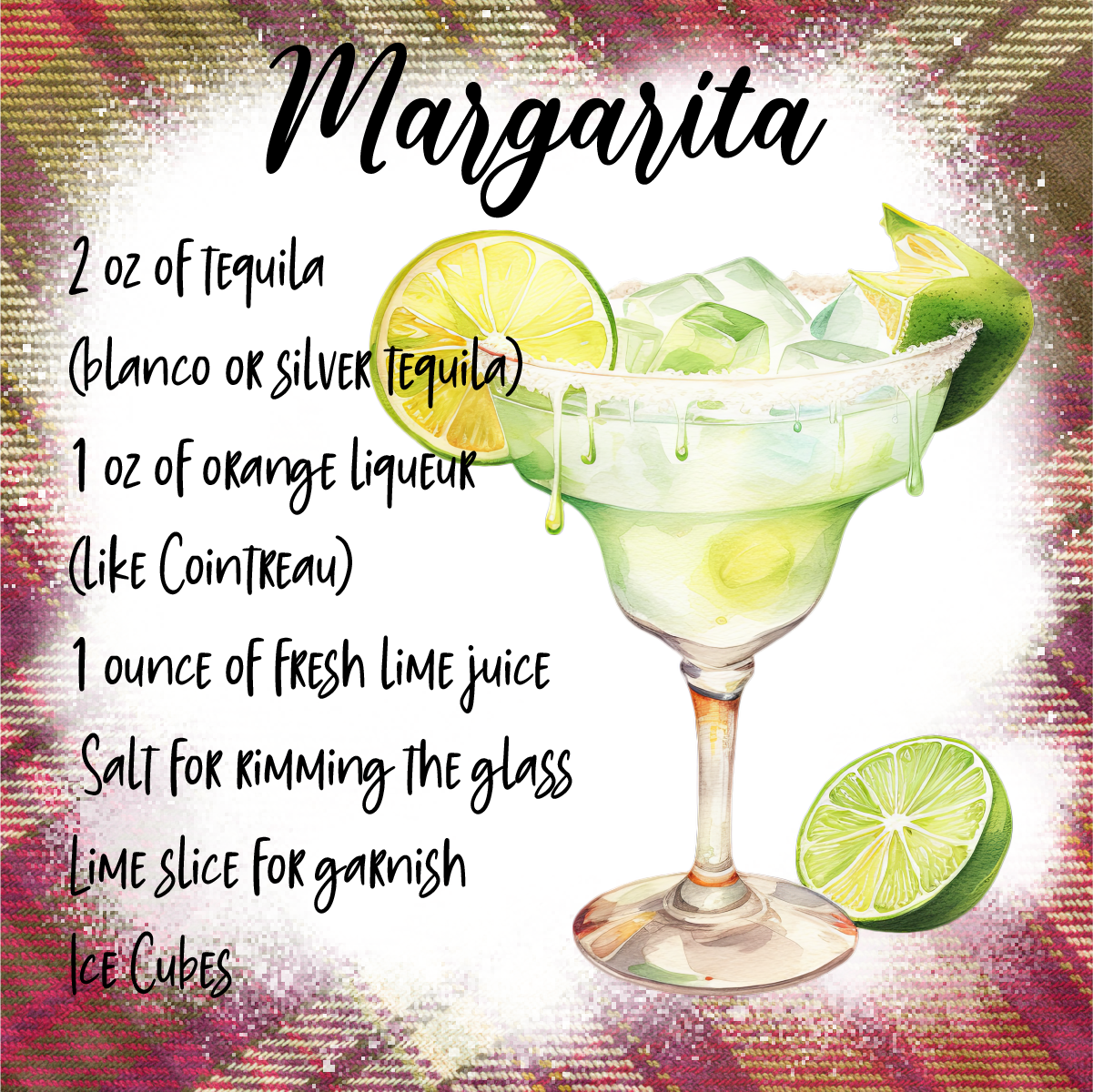 4" Square Ceramic Coaster - Drink Theme