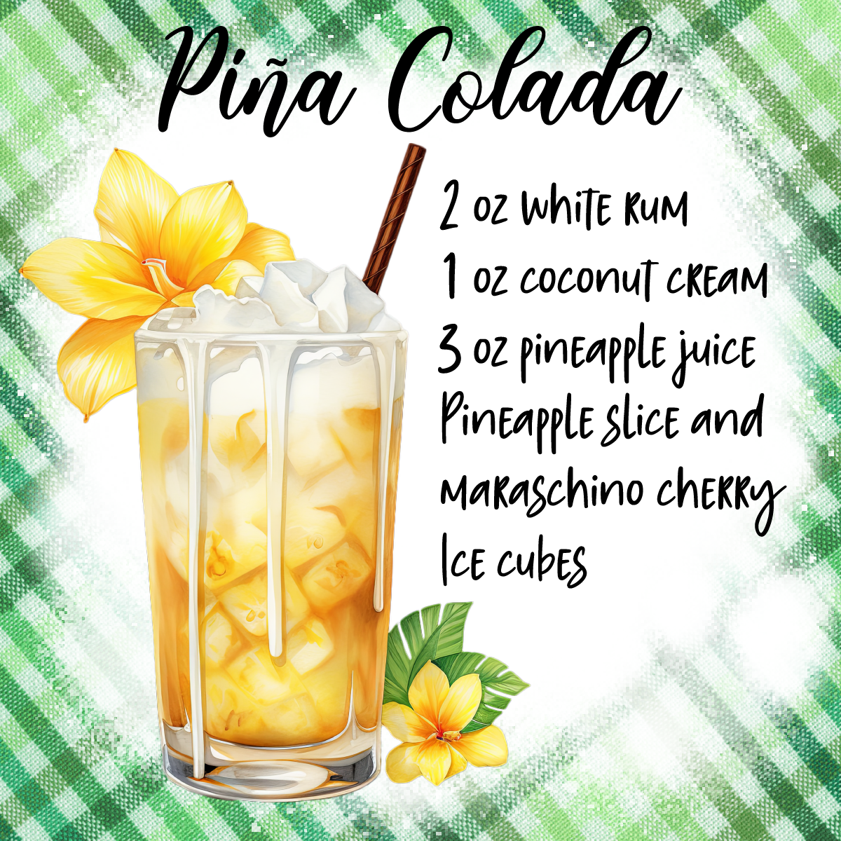 4" Square Ceramic Coaster - Drink Theme