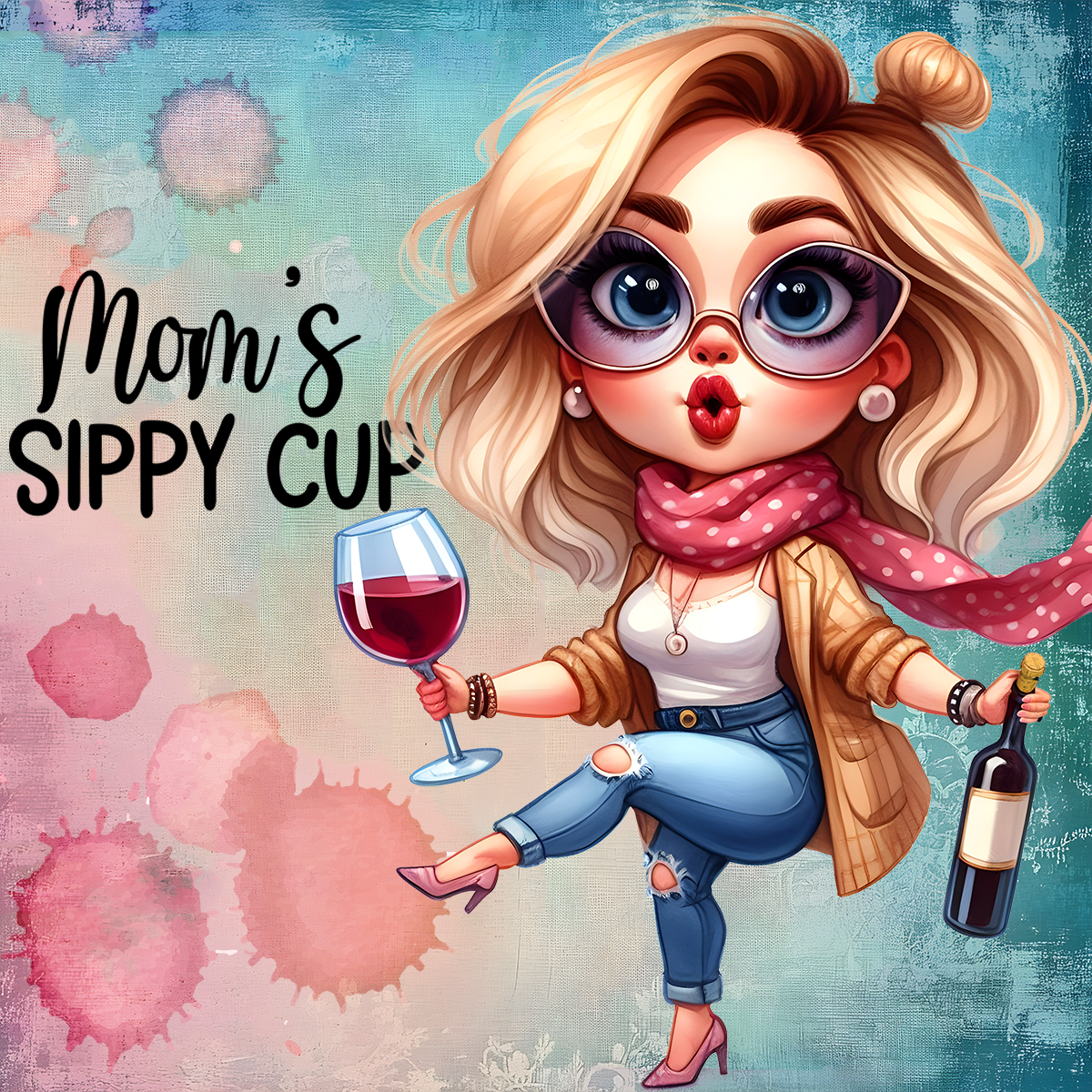 4" Square Ceramic Coaster - Drink Theme